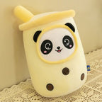 Peluche Bubble Tea Rose avec Panda et Billes Boba