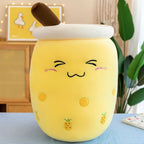 Peluche Kawaii Bubble Tea Jaune à Ananas