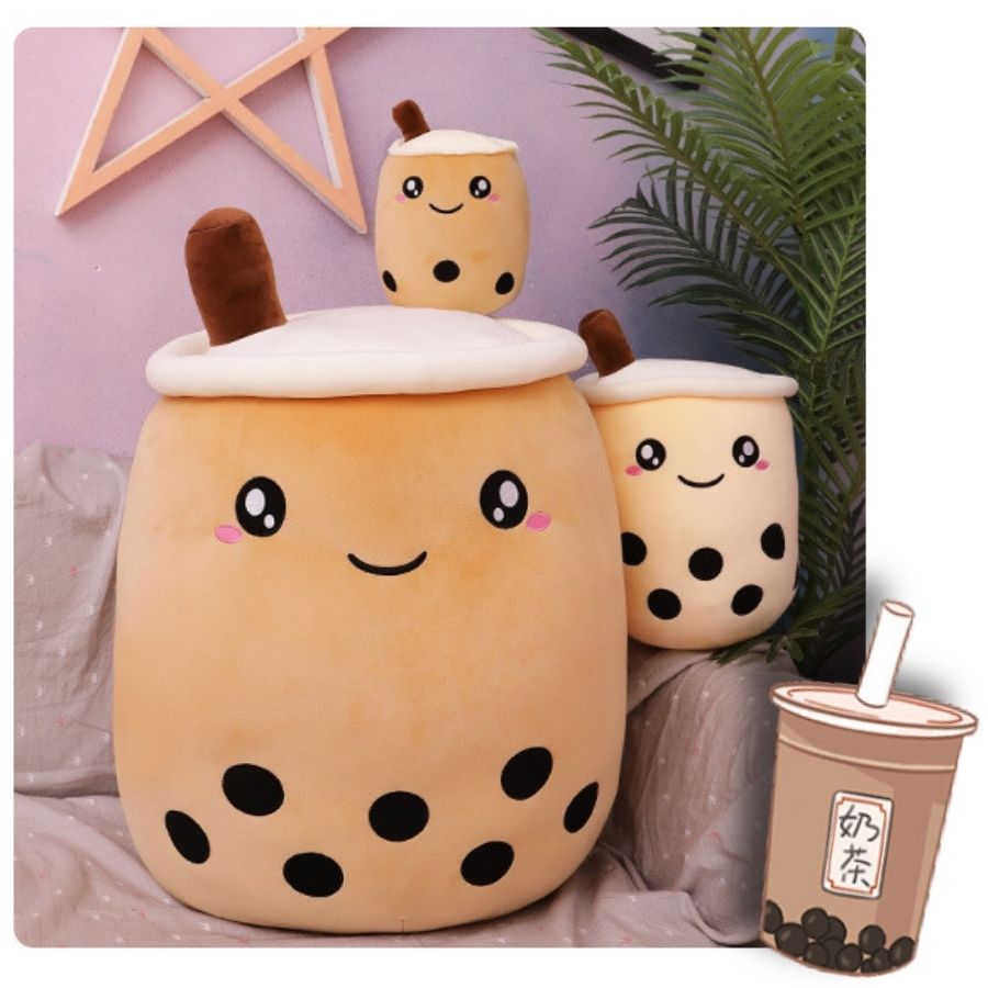 Peluche Bulle de Thé Kawaii au Visage Souriant