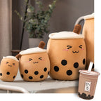 Peluche Bubble Tea Brun à Visage Souriant