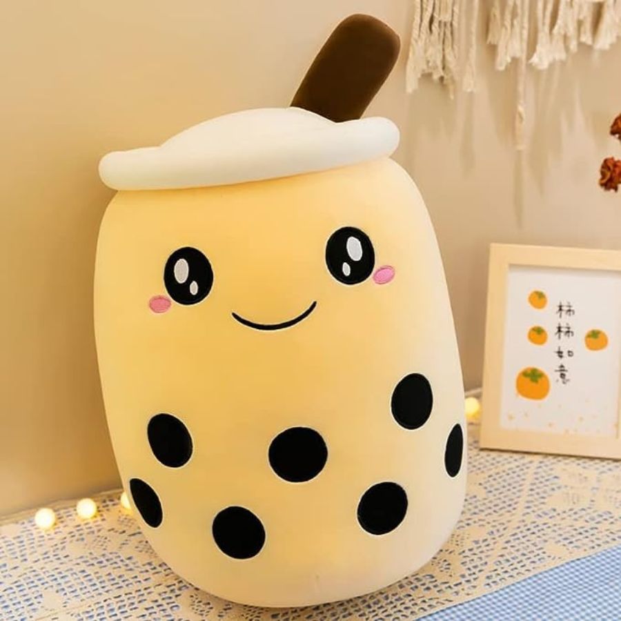 Peluche Bulle de Thé Kawaii au Visage Souriant