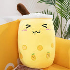 Peluche Kawaii Bubble Tea Jaune à Ananas