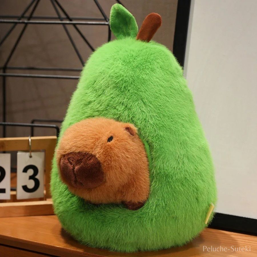 Peluche Avocat Vert et son Capybara Caché