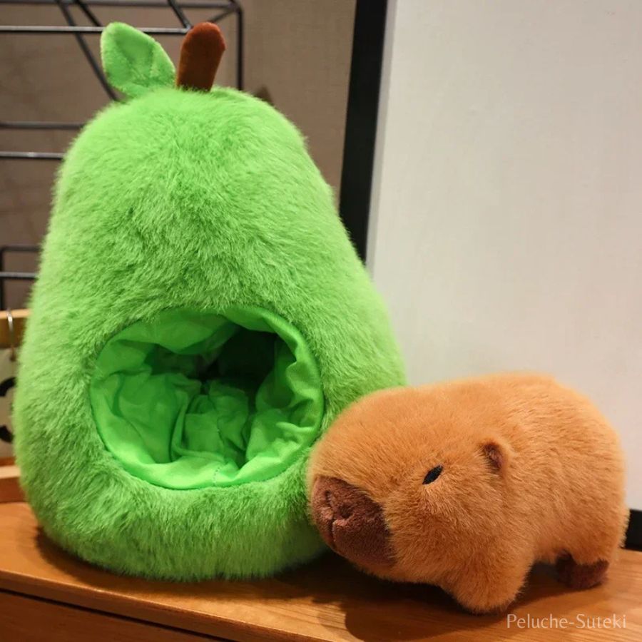 Peluche Avocat Vert et son Capybara Caché
