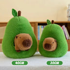 Peluche Avocat Vert et son Capybara Caché