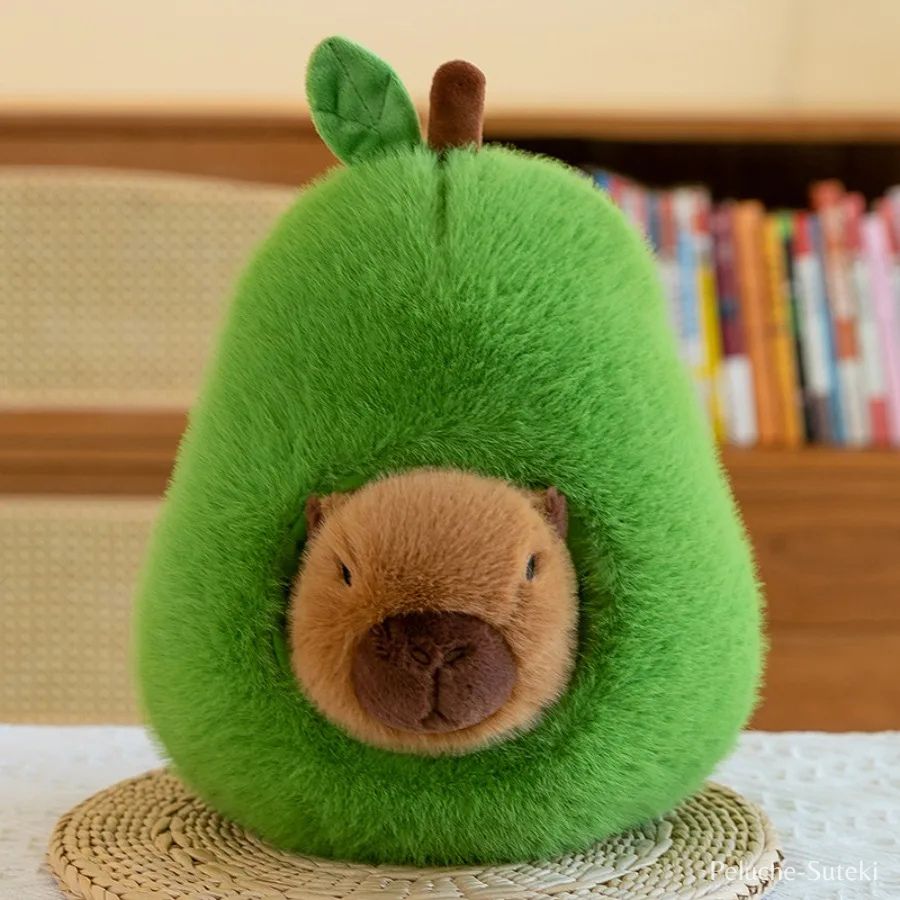 Peluche Avocat Vert et son Capybara Caché
