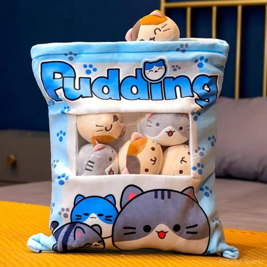 Peluche Sac de Chatons Pudding Doux