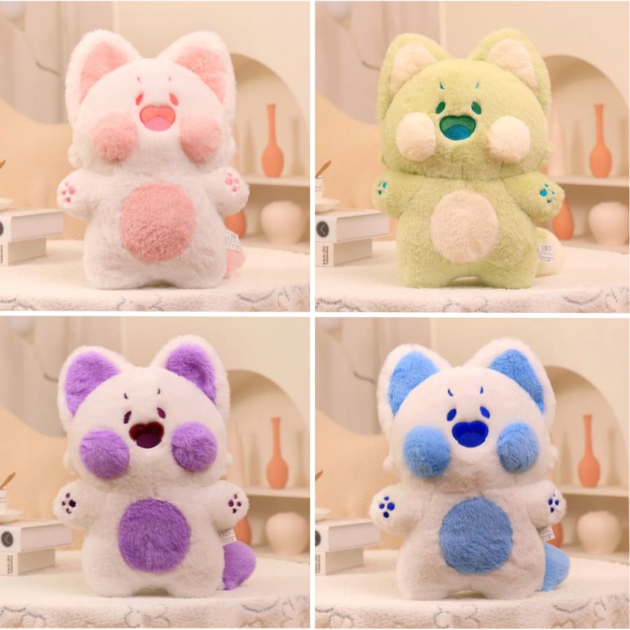 Peluche Kawaii Blanche à Joues et Ventre Roses