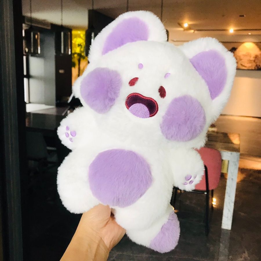 Peluche Kawaii Blanche à Joues et Ventre Roses