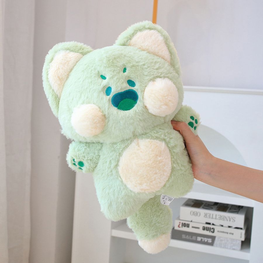 Peluche Kawaii Blanche à Joues et Ventre Roses
