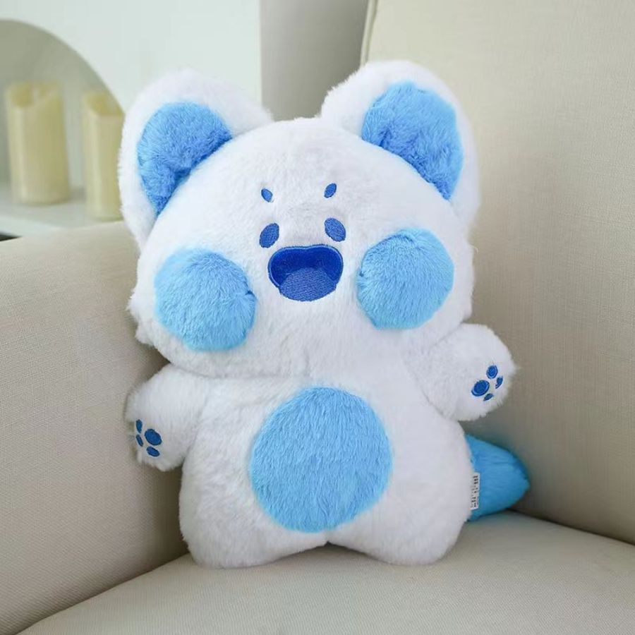 Peluche Kawaii Blanche à Joues et Ventre Roses