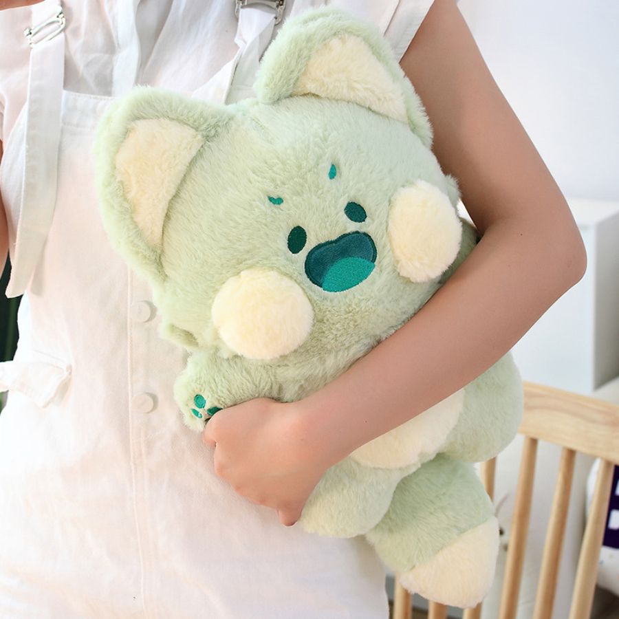 Peluche Kawaii Blanche à Joues et Ventre Roses