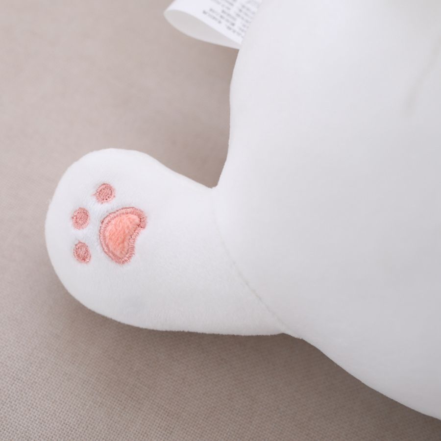 Peluche Kawaii Blanche et Grise à Langue Tirée