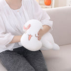 Peluche Kawaii Blanche et Grise à Langue Tirée
