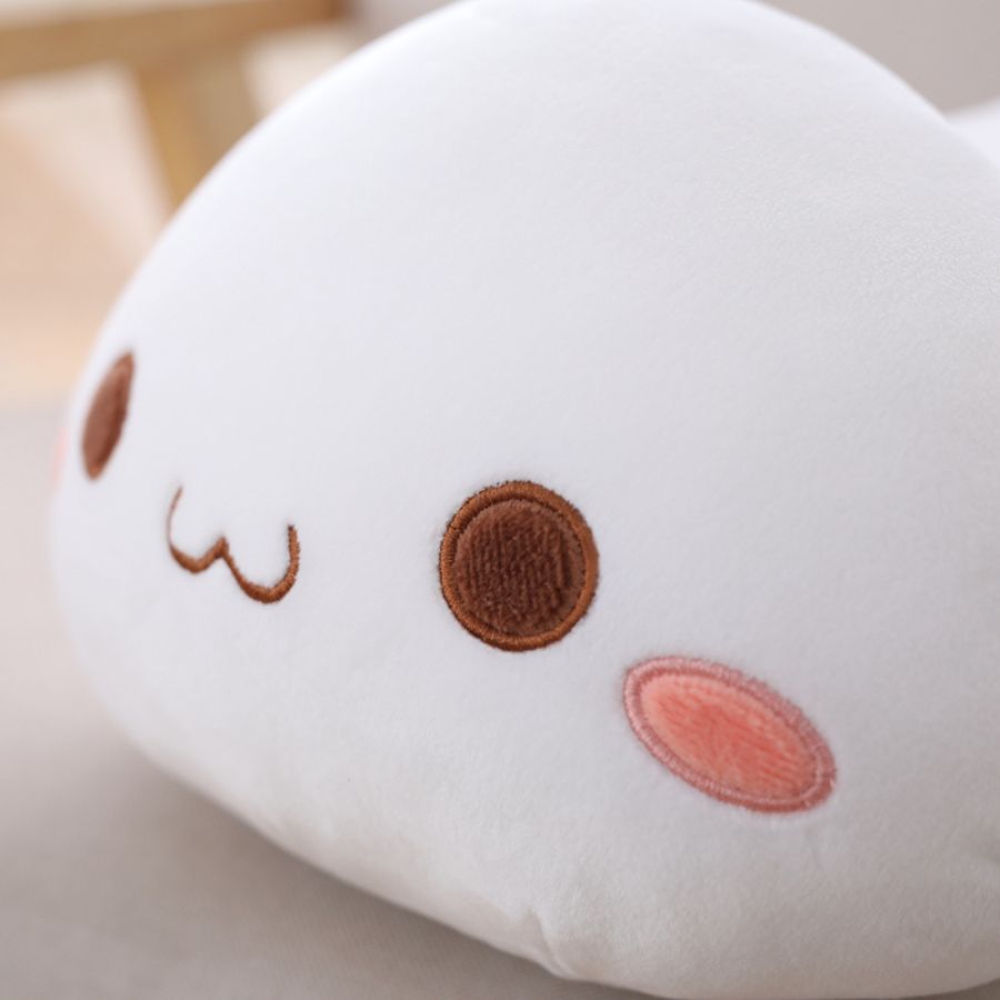 Peluche Kawaii Blanche à Oreilles Roses