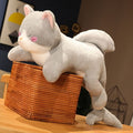 Peluche Hybride Chat-Poisson Grise et Blanche