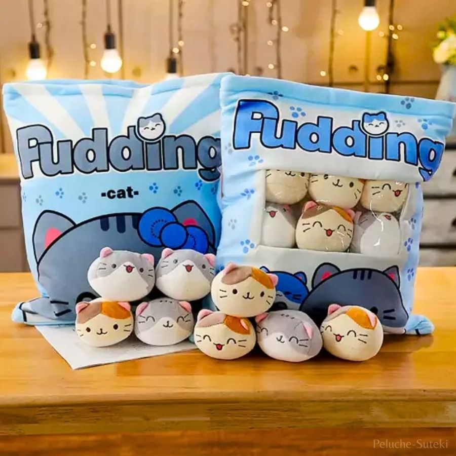 Peluche Sac de Chatons Pudding Doux