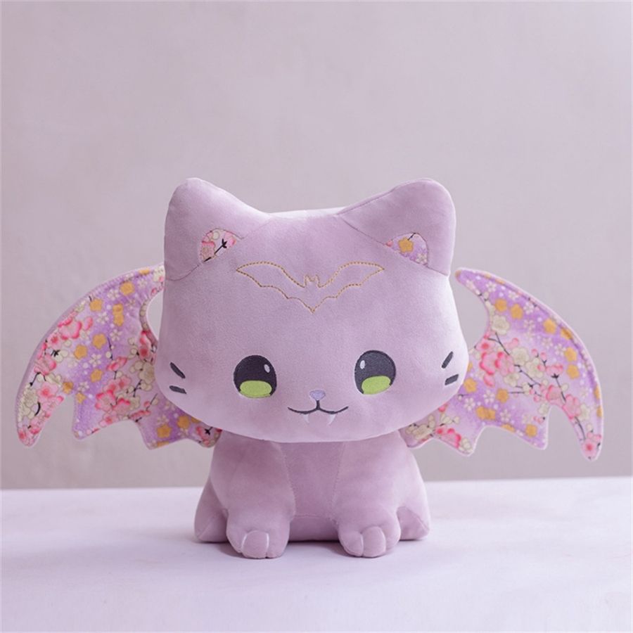 Peluche Chat Rose Pâle à Ailes de Chauve-Souris
