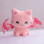 Peluche Chat Rose Pâle à Ailes de Chauve-Souris
