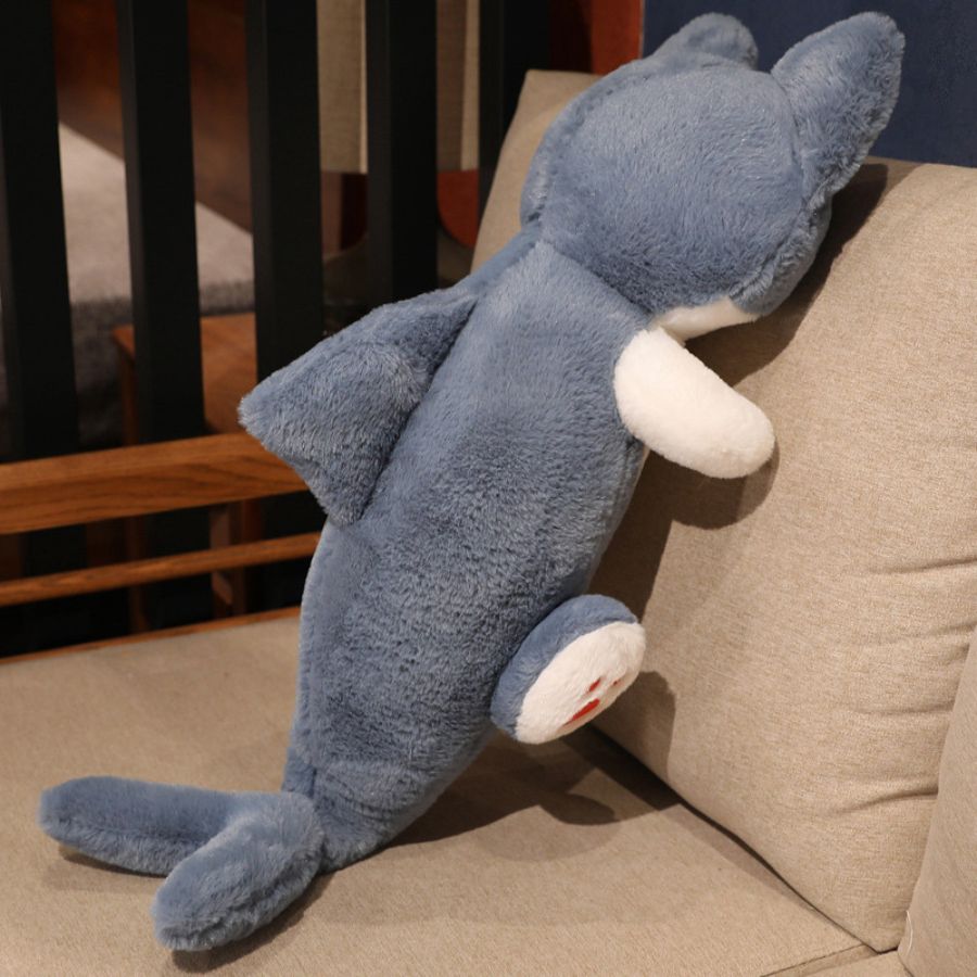 Peluche Chat Sirène Grise aux Yeux Bicolores