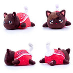 Peluche Chat Kawaii à Tête Marron et Corps Soda