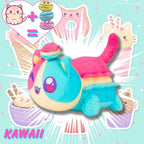Peluche de Chat Kawaii Macaron Multicolore