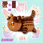 Peluche Chat Kawaii Marron Façon Chocolat