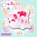 Peluche Kawaii Chat Rose Fraise Milkshake