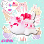 Peluche Kawaii Chat Rose Fraise Milkshake