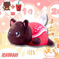 Peluche Chat Kawaii à Tête Marron et Corps Soda