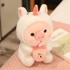 Peluche de Cochon en Grenouille Menthe à Boisson