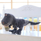 Peluche Dinosaure T-Rex Souriant en Gris Anthracite