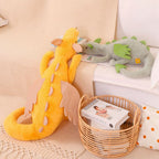 Peluche Dragon Gris Doux à Ailes Irisées