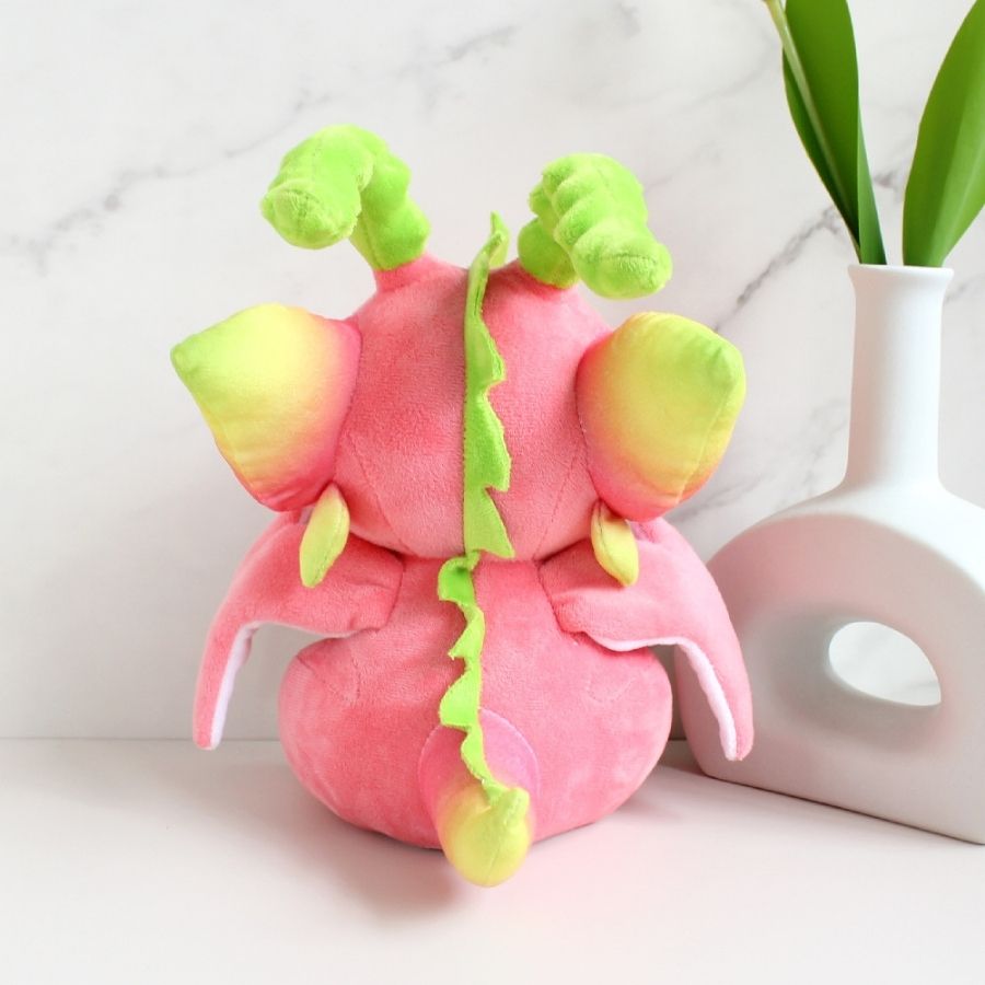 Peluche Rose Pitaya aux Cornes Vertes