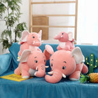 Peluche Éléphant Rose ou Grise à Ailes et Défenses
