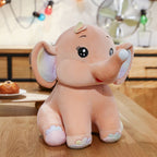 Peluche Éléphant Gris Clair avec Oreilles Irisées et Cils
