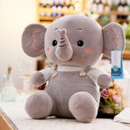 Doudou Éléphant Adorable en Velours Côtelé Rayé