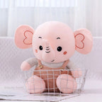 Doudou Éléphant Adorable en Velours Côtelé Rayé