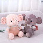 Doudou Éléphant Adorable en Velours Côtelé Rayé