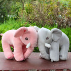Peluche Éléphant Rose Poudré avec Yeux Brodés