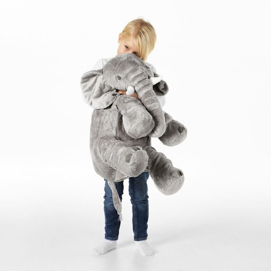Doudou Éléphant Géant en Peluche Grise