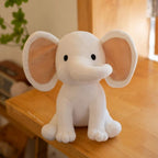 Peluche Éléphant Blanc Cassé à Grandes Oreilles