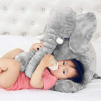 Doudou Éléphant Géant en Peluche Grise