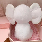 Peluche Éléphant Blanc Cassé à Grandes Oreilles