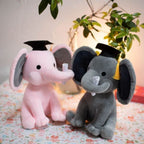 Peluche Éléphant Rose à Chapeau de Diplômé