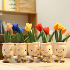 Peluche Tulipe en Pot Souriante à Pieds Pendus