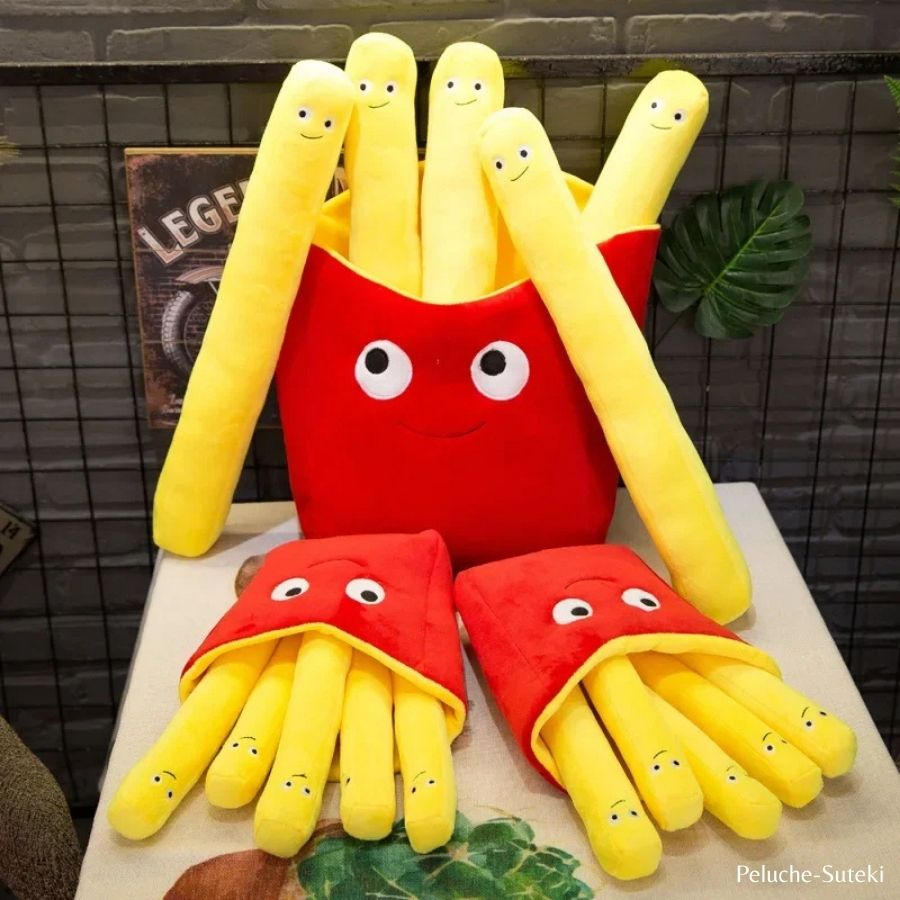Peluche Frites Mignonnes Amovibles en Carton Rouge