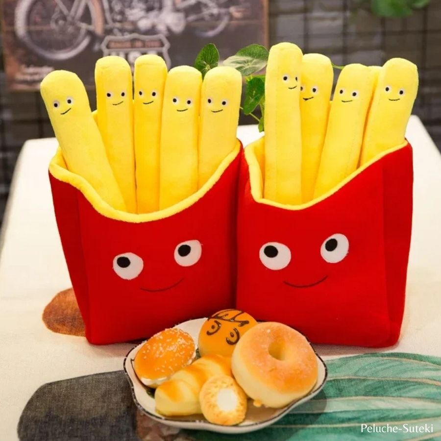 Peluche Frites Mignonnes Amovibles en Carton Rouge