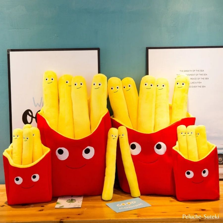 Peluche Frites Mignonnes Amovibles en Carton Rouge