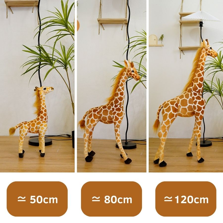 Peluche Girafe Réaliste Douce à Taches Marron